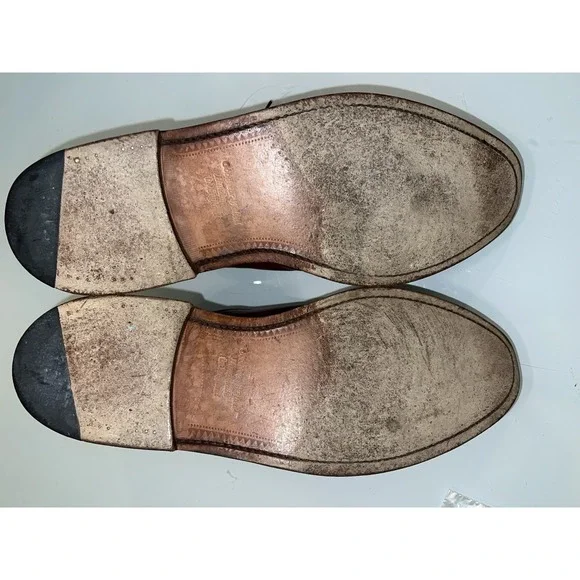 Loake Split Toe Oxfords Lace Up Dress Shoes Men Size 9 Brown Leather France - Picture 9 of 9